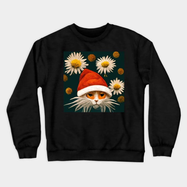 Santa Claus, cat, xmas, xmas vibe, funny, christmas, cat lover, kitty, christmas kitty, koto design Crewneck Sweatshirt by AnnaMartaFoley